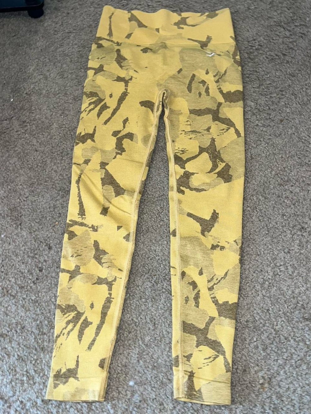 Gymshark Yellow Camo Seamless Leggings